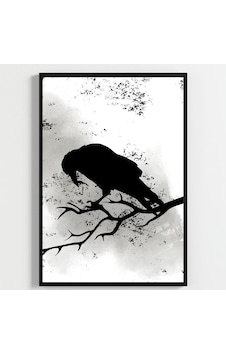 Besay Modern Kuzgun Ve Kuş Temalı Poster Seti Gotik Gizemli Duvar Dekorasyonu Siyah Beyaz Karga Ve Dal Tasarımlı Poster 3 Besay Modern Kuzgun Ve Kuş Temalı Poster Seti Gotik Gizemli Duvar Dekorasyonu Siyah Beyaz Karga Ve Dal Tasarımlı Poster 3
