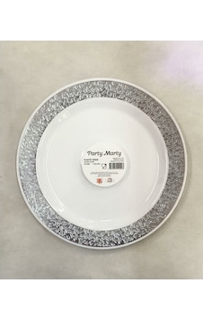 Nedi Özel Günler Plastik Tabak Gümüş Varaklı 18cm 6lı
