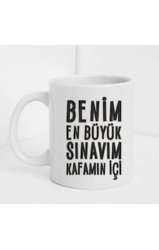 Espirili Baskılı Kupa Beyaz