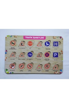 Ahşap Trafik Işaretleri Puzzle Eğitici Oyuncak