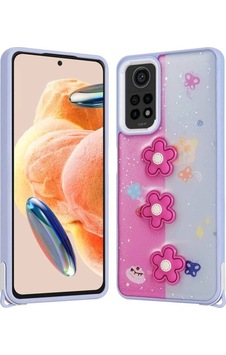 Xiaomi Redmi Note 12 Pro 4g Kılıf Parlayan Simli Kabartma Figürlü Zore Cevze Kapak Mor Papatya Xiaomi Redmi Note 12 Pro 4g Kılıf Parlayan Simli Kabartma Figürlü Zore Cevze Kapak Mor Papatya