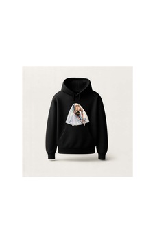 Ada Kostüm Tasarım Beyaz Balerin Baskılı Hoodie Sweatshirt siyah Ada Kostüm Tasarım Beyaz Balerin Baskılı Hoodie Sweatshirt siyah