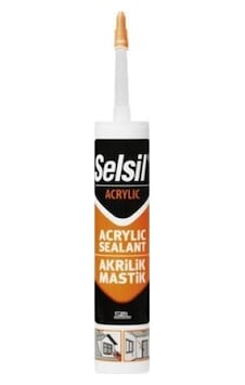 Selsil-52083 Beyaz Mastik Silikonize Akrilik 500g- 25'li Paket