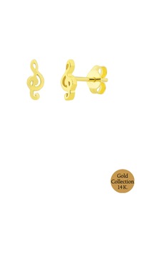 14 Ayar Sarı Altın Minimal Melodi Küpe Sarı Altın 14 Ayar Sarı Altın Minimal Melodi Küpe Sarı Altın