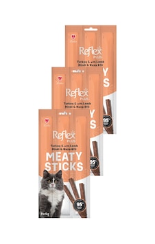 Meaty Sticks Hindi Ve Kuzu Etli Kedi Ödül Çubuğu 3x5gr Üçlü Paket Meaty Sticks Hindi Ve Kuzu Etli Kedi Ödül Çubuğu 3x5gr Üçlü Paket