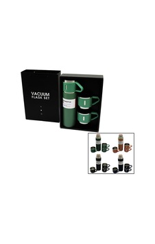 Çantalı 500ml 3 Parça Bardaklı Çelik Termos Seti 5580 Çantalı 500ml 3 Parça Bardaklı Çelik Termos Seti 5580