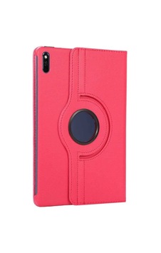 Aksesuarcim Huawei Pad X8 Pro 11.5 İle Uyumlu Kılıfı Suni Deri 2 Farklı Stand Olabilen Darbe Korumalı 360 Dönebilen Tablet Kılıfı Pembe Koyu Sku: Zeusb0fhhw6366 Arka Kapak
