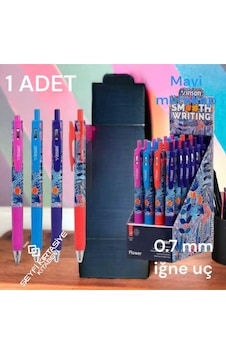 Desenli Basmalı Mavi Renk Jel Mürekkepli Tükenmez Kalem 1 Adet Flower Desenli Basmalı Mavi Renk Jel Mürekkepli Tükenmez Kalem 1 Adet Flower