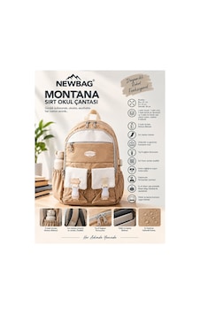 Montana Sırt Okul Çantası Yeni Sezon - Krem Montana Sırt Okul Çantası Yeni Sezon - Krem