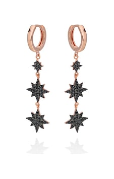 925 Ayar Üçlü Yıldız Küpe Kadın Gümüş Küpe
