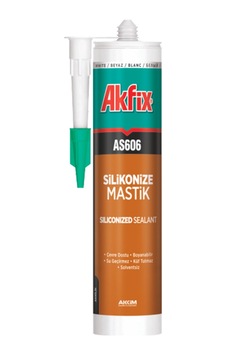 Akfix AS606 Silikonize Mastik 500 Gr Beyaz Akfix AS606 Silikonize Mastik 500 Gr Beyaz