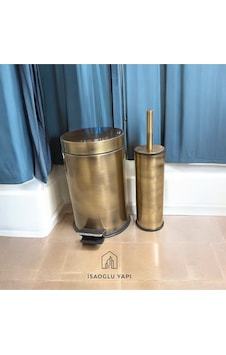 İsaoğlu Yapı Antik Gold Çöp Kovası Ve Fırça Seti Premium Banyo Ürünleri Gold İsaoğlu Yapı Antik Gold Çöp Kovası Ve Fırça Seti Premium Banyo Ürünleri Gold