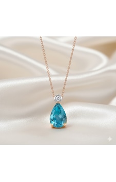 Ariş Pırlanta Damla Blue Topaz Kolye Ariş Pırlanta Damla Blue Topaz Kolye