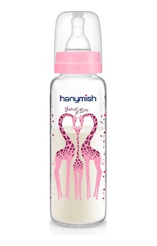 Hanymish Cam Biberon 240 Ml 0-6 Ay - Pembe Hanymish Cam Biberon 240 Ml 0-6 Ay - Pembe