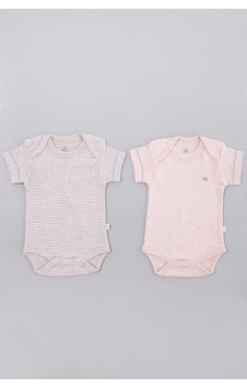Organicera Organik Kısa Kollu Yenidoğan Body, 2 Li Set , Rose Melange Pudra Pembe Organicera Organik Kısa Kollu Yenidoğan Body, 2 Li Set , Rose Melange Pudra Pembe