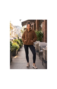 Butik İstanbul Kadın Yarım Fermuarlı Kanguru Cepli Peluş Wellsoft Sweatshirt Kahverengi Butik İstanbul Kadın Yarım Fermuarlı Kanguru Cepli Peluş Wellsoft Sweatshirt Kahverengi