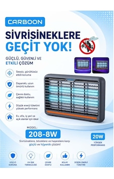 Carboon 208-8w 20w Elektrikli Sinek Öldürücü Cihaz Cız Lamba Mor Işık Elektrikli Sivrisinek Tuzağı