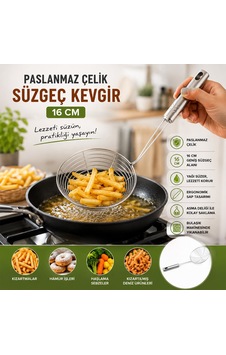 Metal Kevgir - Paslanmaz Çelik - 16 Cm Belirtilmemiş Metal Kevgir - Paslanmaz Çelik - 16 Cm Belirtilmemiş