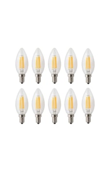 4w E14 Şeffaf Sarı Işık Mum Rustik Led Ampul 10 Adet