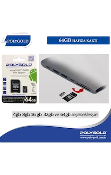 Polygold 64 Gb Adaptörlü Hafıza Kartı