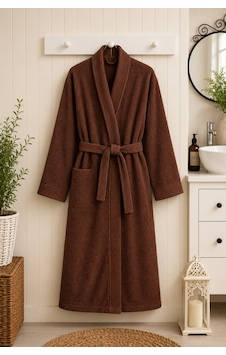 Tokyo Waffle Kimono Bornoz Unisex Spa Ve Otel Bornozu, Pamuklu, Cepli, Yumuşak Dokulu Kahverengi Tokyo Waffle Kimono Bornoz Unisex Spa Ve Otel Bornozu, Pamuklu, Cepli, Yumuşak Dokulu Kahverengi