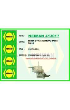 Bescher Benzin Otomatiği Metal Başlı 3 Tüplü R12-toros Neıman 413017 7700633708-7701348612s Bescher Benzin Otomatiği Metal Başlı 3 Tüplü R12-toros Neıman 413017 7700633708-7701348612s