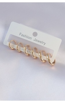 Pirinç Gold Renk Oval Küpe Seti Vice1395 2774 Diğer