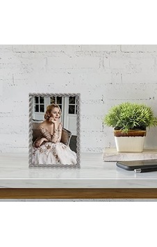 Frames 4x6 Fırçalanmış Nikel Metal Resim Çerçevesi Halat Tasarımlı
