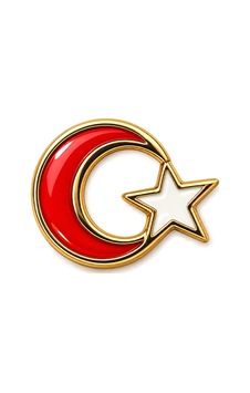 Rozet Ay Yıldız Kırmızı Beyaz