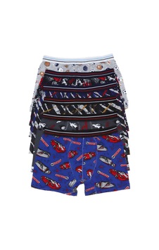 Yenisinial 6 Adet Erkek Çocuk Desenli Boxer 505 9-10 Yaş Çok Renkli