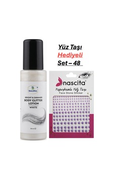 Vücut Losyonu Beyaz Simli 125 Ml & Yüz Taşı Hediyeli-48