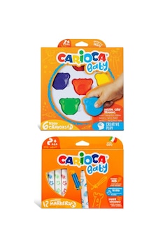 Teddy Şekilli Kirletmeyen Mum Boya Carioca Jumbo Bebek Süper Yıkanabilir Keçeli Boya Teddy Şekilli Kirletmeyen Mum Boya Carioca Jumbo Bebek Süper Yıkanabilir Keçeli Boya
