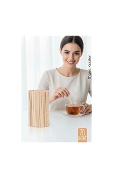 Ahşap Karıştırıcı Kaşık 70'li Paket Çay, Kahve Ve Servis İçin Hijyenik Ve Pratik 722317
