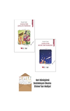 Charlie'nin Çikolata Fabrikası - Charlie'nin Büyük Cam Asansörü 2 Kitap Set + Okuma Sticker'ları Charlie'nin Çikolata Fabrikası - Charlie'nin Büyük Cam Asansörü 2 Kitap Set + Okuma Sticker'ları