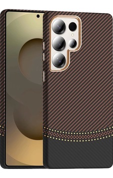 Galaxy Uyumlu S25 Ultra Kılıf M-safe Şarj Özellikli Karbon Fiber Görünümlü Zore Gros Kapak Gold-siyah Galaxy Uyumlu S25 Ultra Kılıf M-safe Şarj Özellikli Karbon Fiber Görünümlü Zore Gros Kapak Gold-siyah