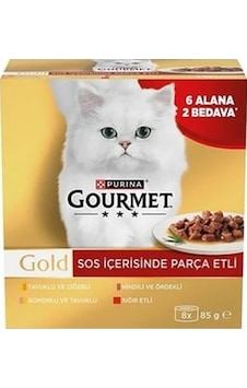 Gourmet Gold Parça Tavuk Ciğer-hindi Ördek-somon Tavuk-sığır Etli Kedi Konservesi 8 X 85 Gr 8 Al 6 Öde Gourmet Gold Parça Tavuk Ciğer-hindi Ördek-somon Tavuk-sığır Etli Kedi Konservesi 8 X 85 Gr 8 Al 6 Öde