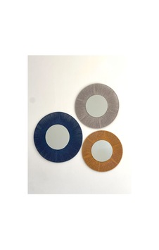 Üçlü Yuvarlak Bohem Ayna Seti & Dekoratif Ayna - 40 X 40 / Gri - Lacivert Gri - Lacivert Üçlü Yuvarlak Bohem Ayna Seti & Dekoratif Ayna - 40 X 40 / Gri - Lacivert Gri - Lacivert