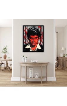 Kırmızı Gangster Portresi Metal Tablo 40x50 Cm Çok Renkli Kırmızı Gangster Portresi Metal Tablo 40x50 Cm Çok Renkli