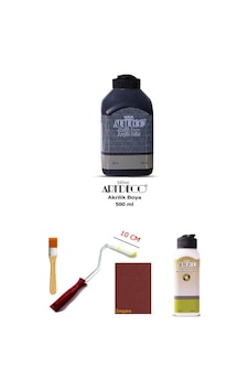 Artdeco Akrilik Boya 500 Ml Siyah Dolap Boyama Seti Mobilya Boyama Seti Parlak Vernik