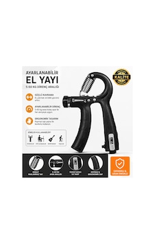 Ayarlanabilir El Yayı 5-60 Kg Sayaçlı El Kavrama Güçlendirici Siyah - 888004509 Siyah