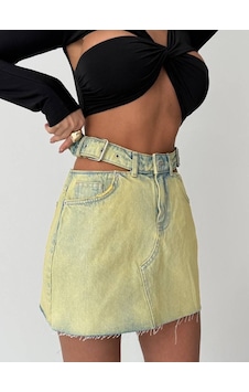 Herton Kadın Cut-out Detaylı Kemerli Jean Mini Etek - Tasarım Denim Etek ÇoK Renkli Herton Kadın Cut-out Detaylı Kemerli Jean Mini Etek - Tasarım Denim Etek ÇoK Renkli