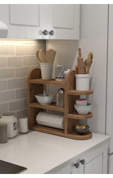 Reyo Home Modern Peçetelikli Baharatlık Mutfak Rafı Atlantik Çam Diğer Reyo Home Modern Peçetelikli Baharatlık Mutfak Rafı Atlantik Çam Diğer