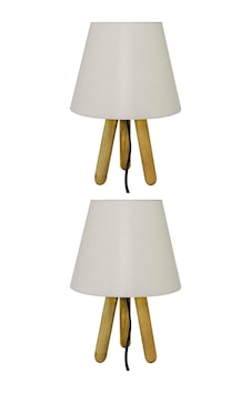 2'li Krem Tripod Abajur Bej 2'li Krem Tripod Abajur Bej
