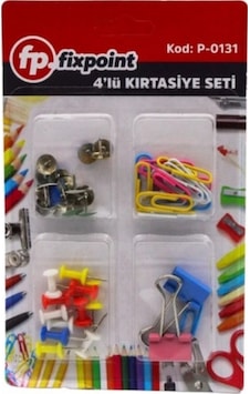 Fixpoint Ataş Raptiye Maşa Clips ve Harita Çivisi 4 lü Set