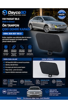 Volkswagen Vw Passat B8.5 2020-2023 Ön Tampon Çeki Demiri Kapağı Oem 3g0 807 155 D Volkswagen Vw Passat B8.5 2020-2023 Ön Tampon Çeki Demiri Kapağı Oem 3g0 807 155 D