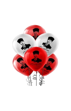 Kikajoy Atatürk Balon Kırmızı-beyaz 100lü Çok Renkli Kikajoy Atatürk Balon Kırmızı-beyaz 100lü Çok Renkli