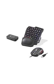 Mobil Oyun Klavye Mouse Dönüştürücü Seti Rgb Siyah K191 Mobil Oyun Klavye Mouse Dönüştürücü Seti Rgb Siyah K191