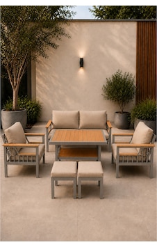 Sole Serisi Balkon Takımı, 2-1-1 Gri Bahçe Takımı, 2'li Koltuk 70x150, 2 Tekli Koltuk 70x70, Masa 70x110, 2 Puf Cappuccino Sole Serisi Balkon Takımı, 2-1-1 Gri Bahçe Takımı, 2'li Koltuk 70x150, 2 Tekli Koltuk 70x70, Masa 70x110, 2 Puf Cappuccino