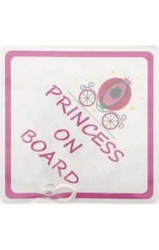 Arabada Prenses Var Vantuzlu Sticker, Pembe Arabada Prenses Var Vantuzlu Sticker, Pembe