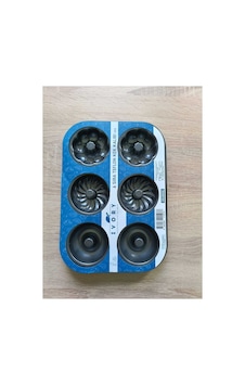 6 Sıra Desenli Muffin Kek Kalıbı Siyah 6 Sıra Desenli Muffin Kek Kalıbı Siyah